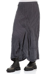 Ruched Crinkled Violet Silk Skirt 3