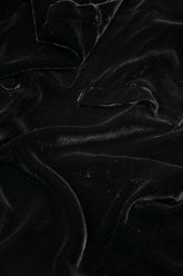 Ruched Pockets Black Silk Velvet Jacket - Coat 6