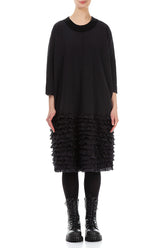 Ruffled Grey Wavy Cotton Dress 1