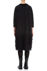 Ruffled Grey Wavy Cotton Dress 2