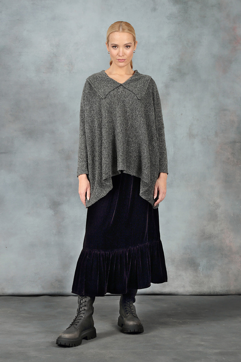 Ruffled Hemline Vintage Violet Silk Velvet Skirt 6