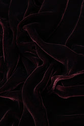 Ruffled Merlot Silk Velvet Scarf 4