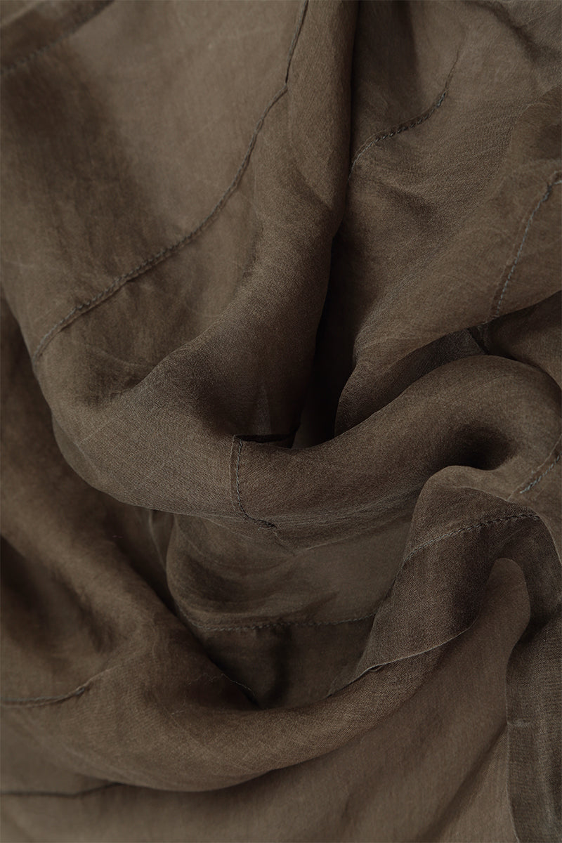 Ruffled Silver Sage Silk Chiffon Skirt 5