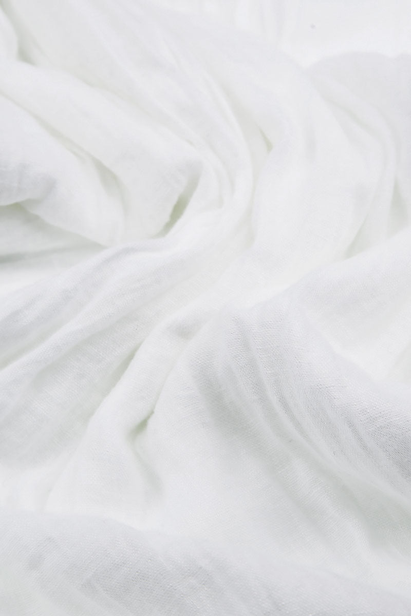 Ruffled White Gauze Linen Skirt 5
