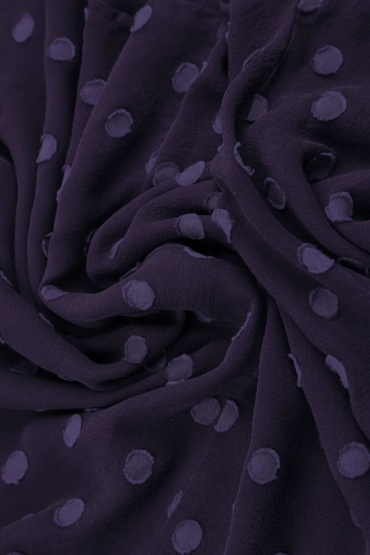 Layered Dotty Royal Purple Silk Midi Dress 5