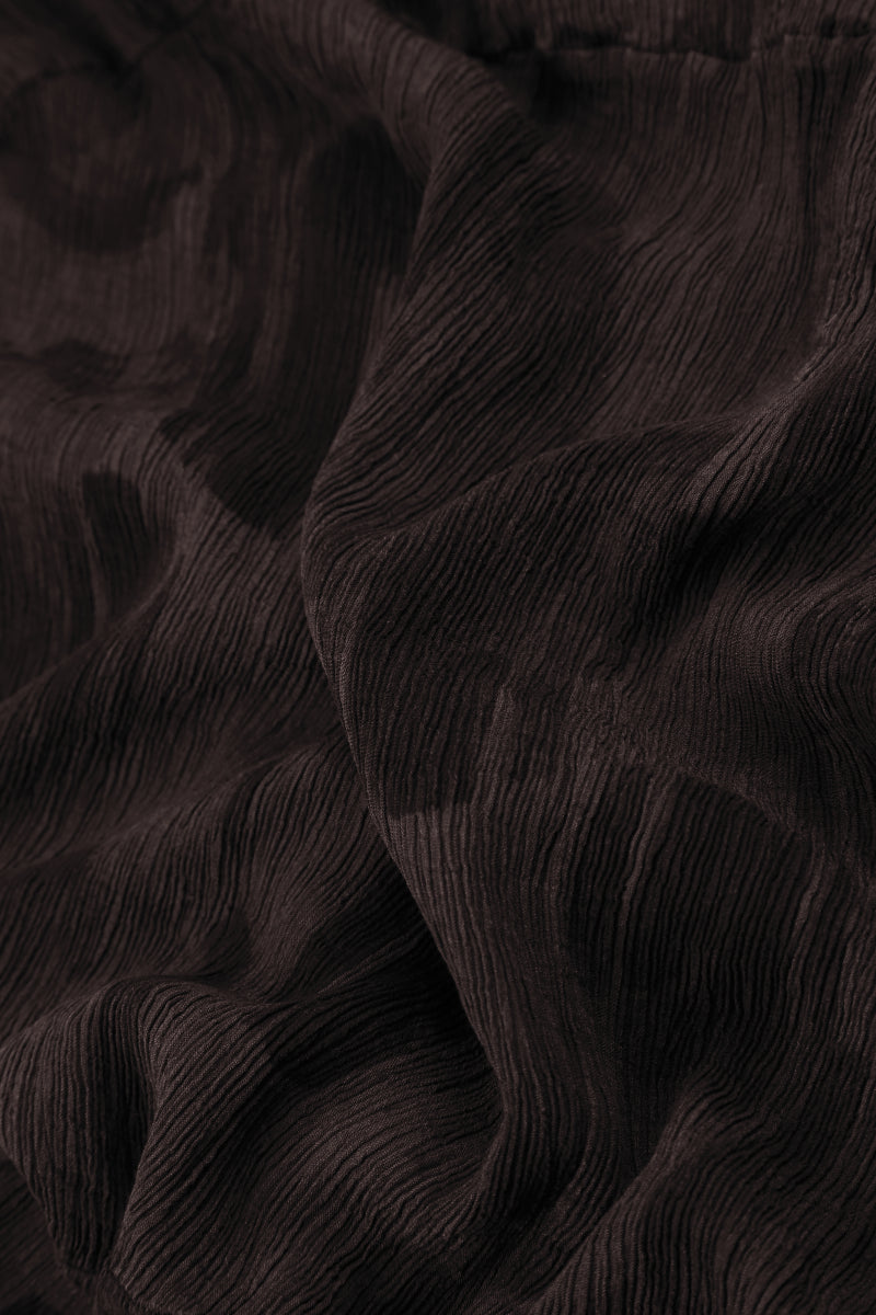 Balloon Forest Brown Paintwave Silk Viscose Dress 5