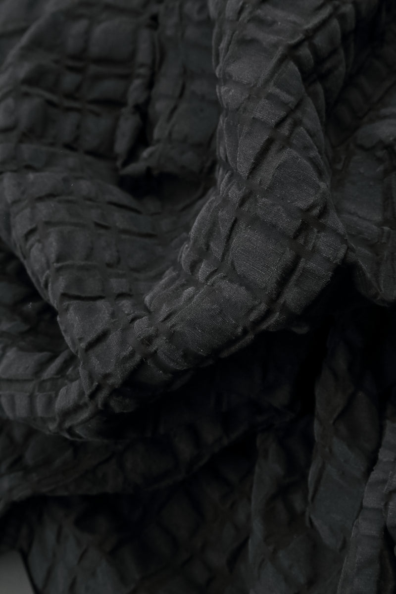 Schwarze karierte Leinen-Baumwollhose