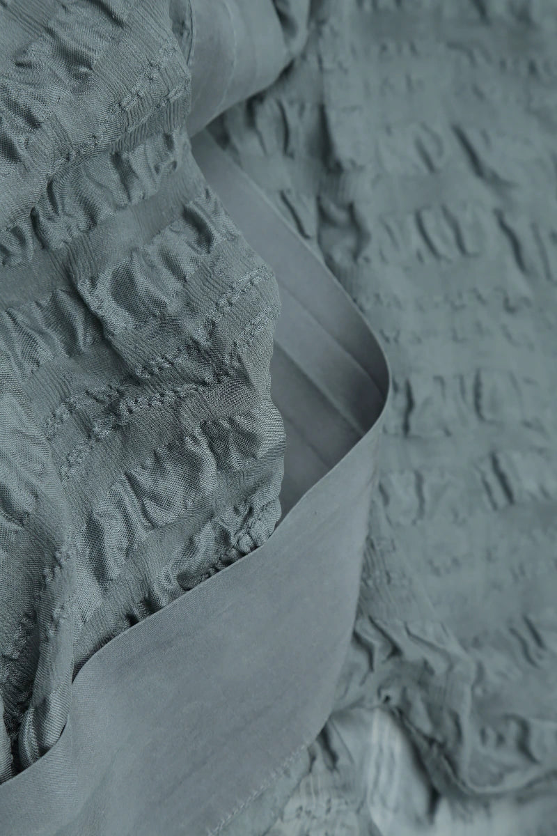 Bindegürtel Jacke aus texturierter Seide in Salbei