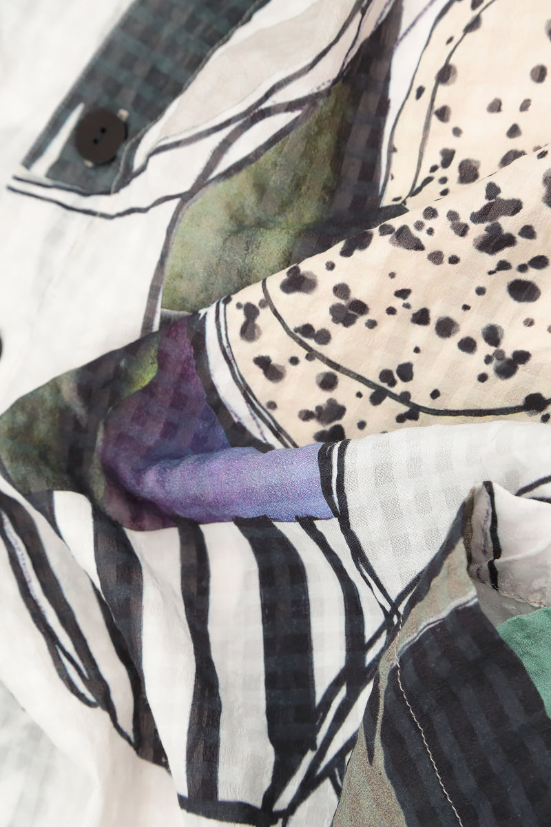 Balloon Tumbled Stone Textured Silk Dress