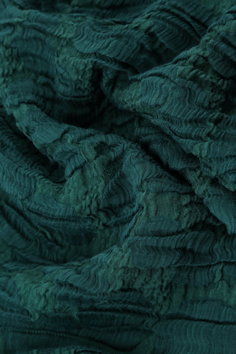 Open Emerald Circle Silk Linen Jacket 5