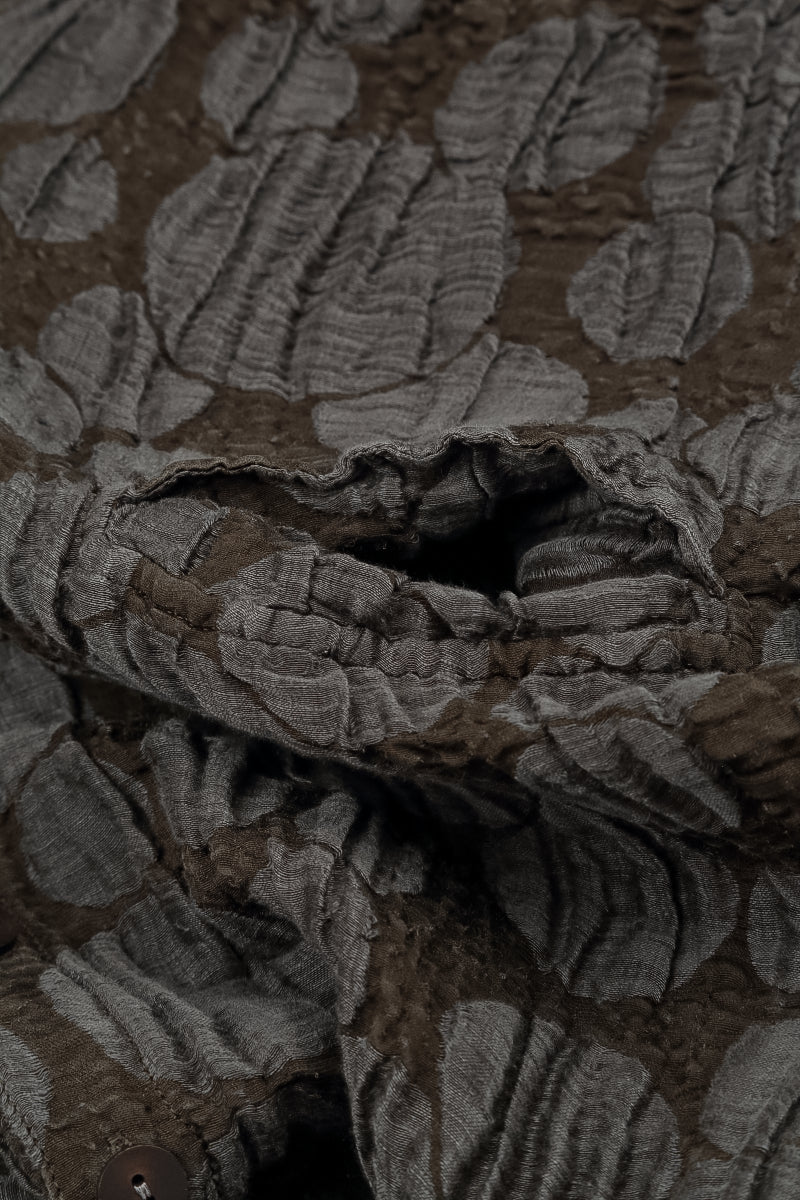 Side Pocket Forest Brown Circle Silk Linen Tunic 5