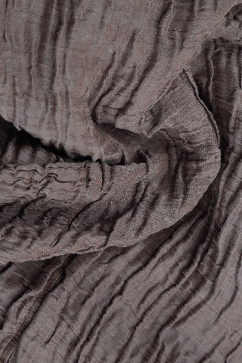 Tapered Barrel Truffle Crinkled Silk Trousers 7