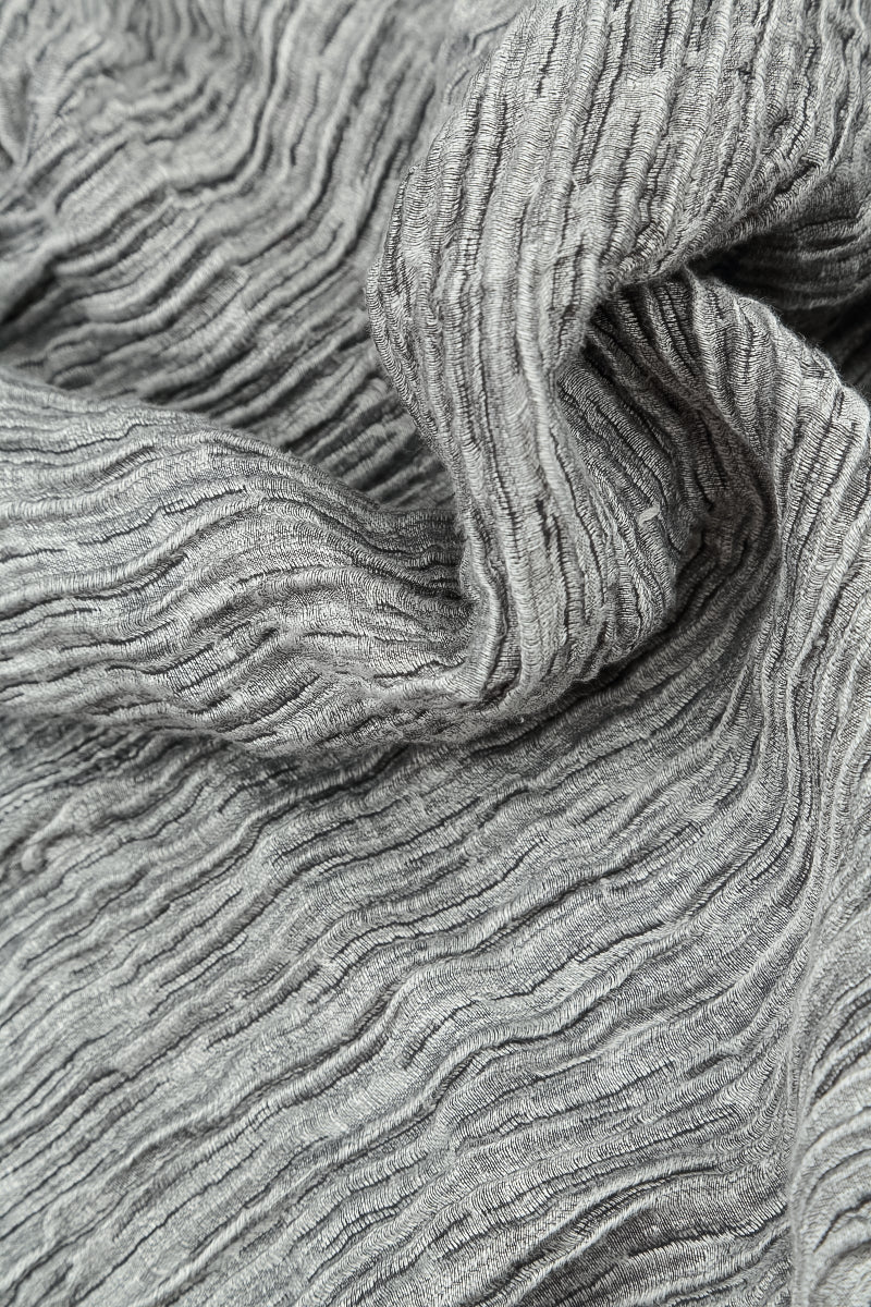 Chemise ample en lin et soie argentée