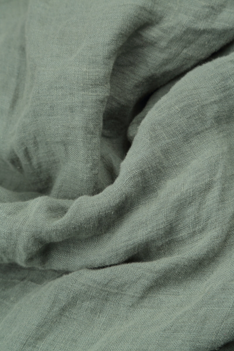 Sage Gauze Linen Square Scarf 5