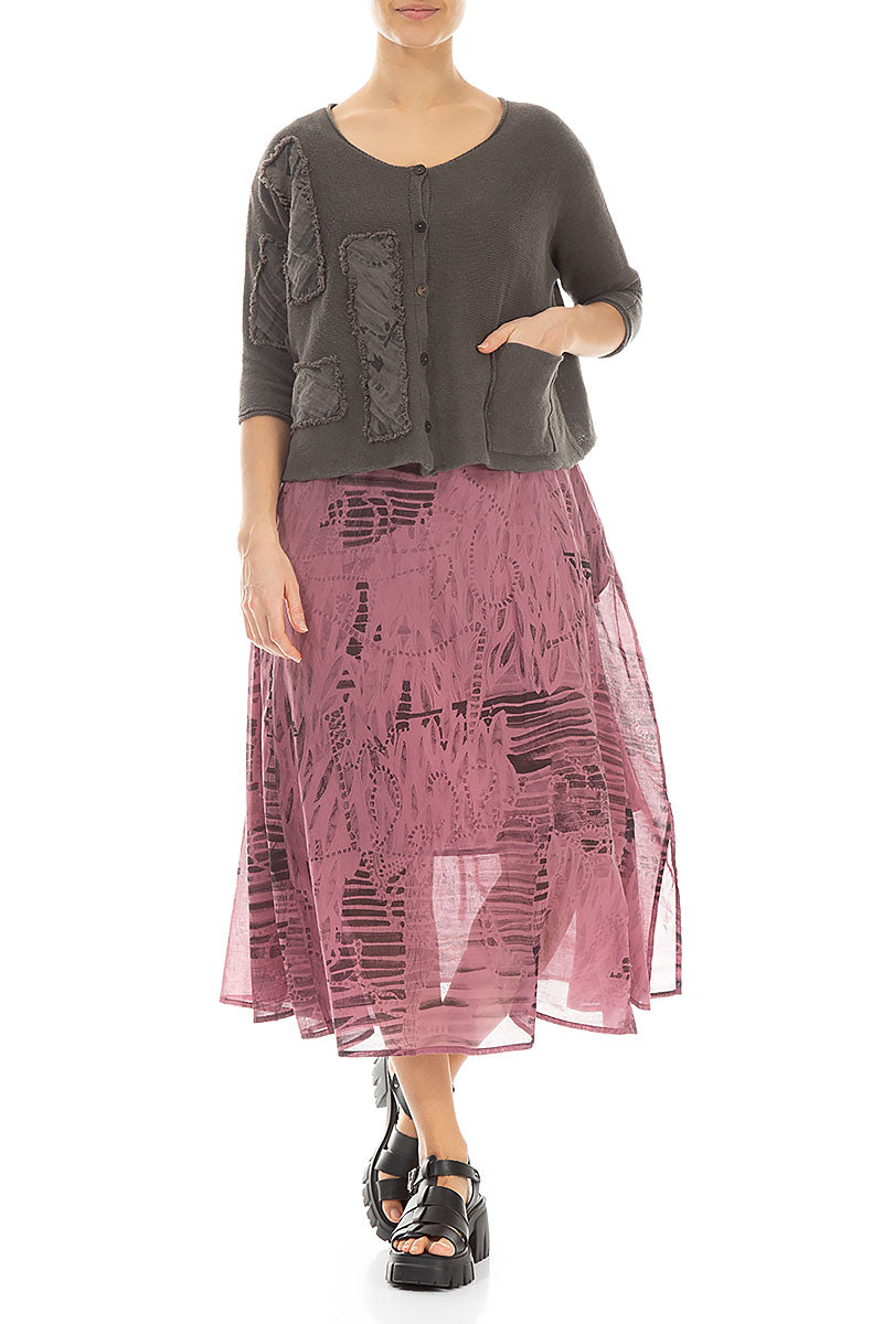 Serenity Patch Décor Truffle Linen Cardigan 4