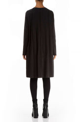 Short Black Cotton Tunic Dress 2
