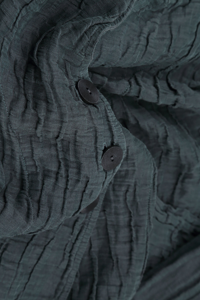 Short Crinkled Graphite Silk Linen Jacket 5
