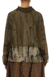 Short Forest Mist Silk Chiffon Jacket 2