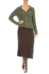 Short Forest Mist Textured Silk Linen Jacket 4