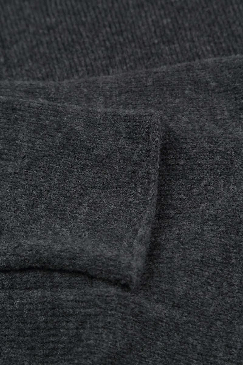 Short Loose Dark Grey Wool Cardigan 5