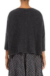 Short Loose Dark Grey Wool Cardigan 2