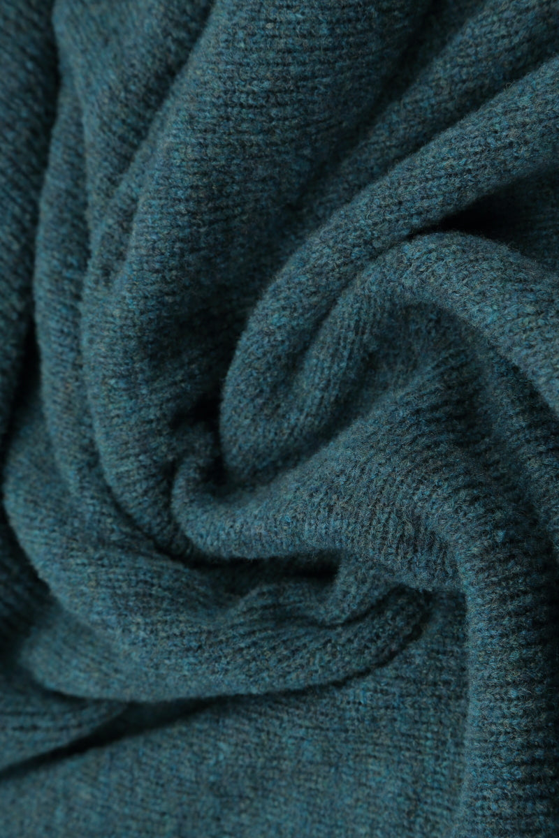 Short Loose Teal Wool Cardigan 5