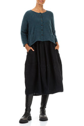 Short Loose Teal Wool Cardigan 4