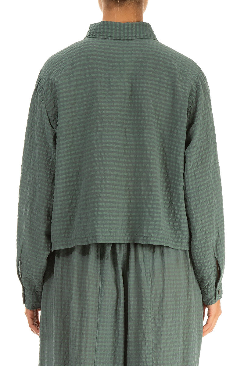 Short Sage Textured Silk Jacket 2