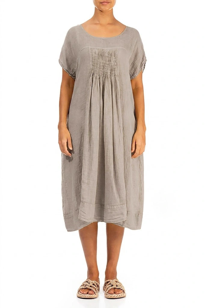 the linen short sleeve scoop midi dress The Linen Short-Sleeve Scoop Midi Dress