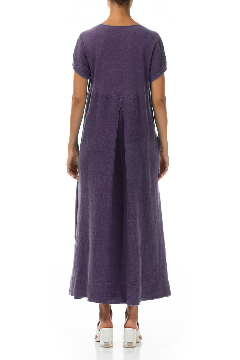 Ärmelloses Maxi-Leinenkleid Amethyst
