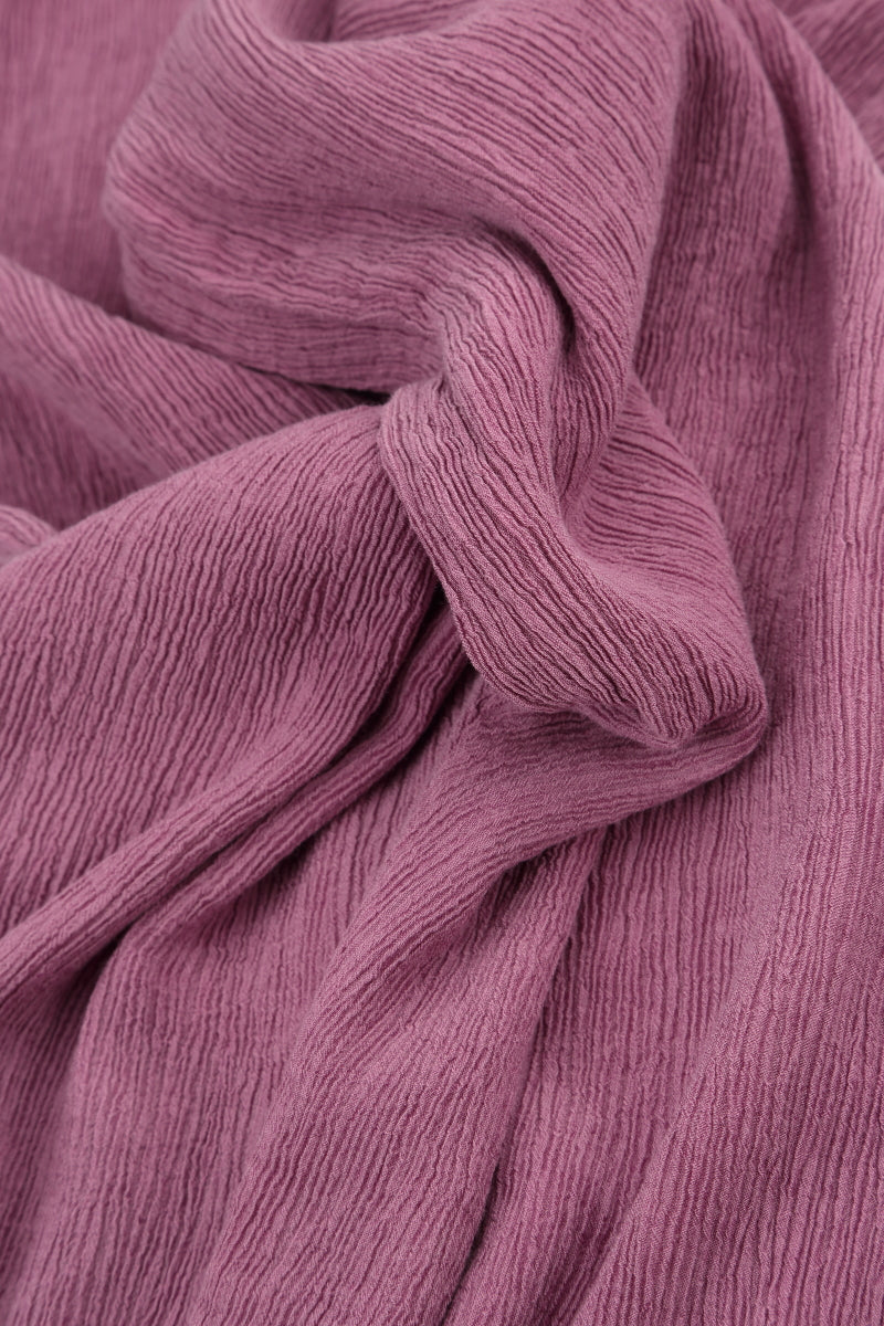 Short Sleeves Wild Berry Crinkled Silk Viscose Blouse 5