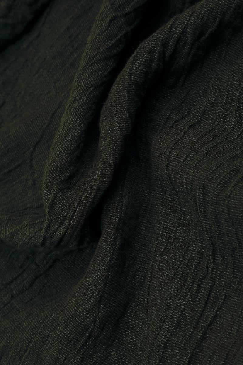 Side Buttons Forest Mist Mélange Linen Dress 5