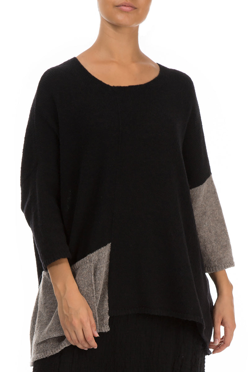 Side Pocket Black & Light Brown Sweater 3