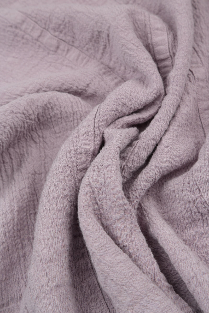 Side Pocket Lilac Textured Linen Dress 5