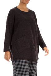 Side Split Chocolate Wool Sweater 3