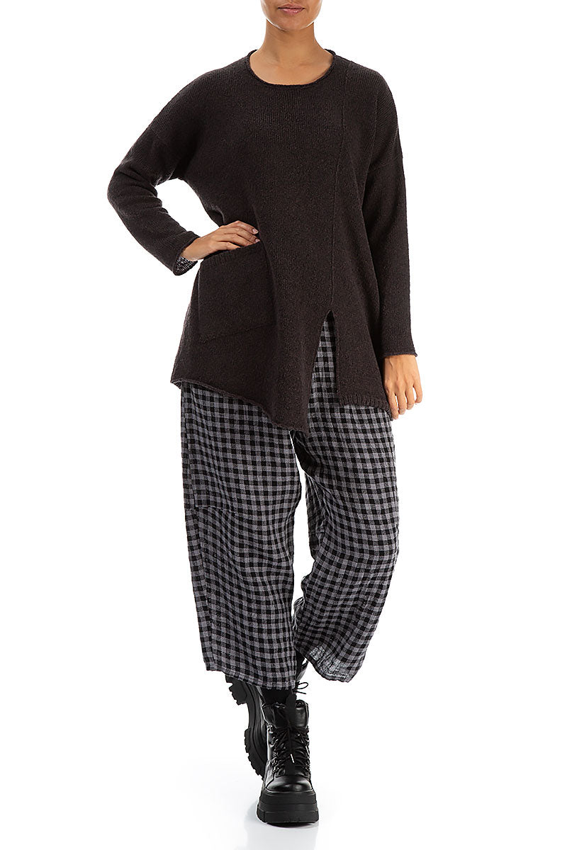 Side Split Chocolate Wool Sweater 4