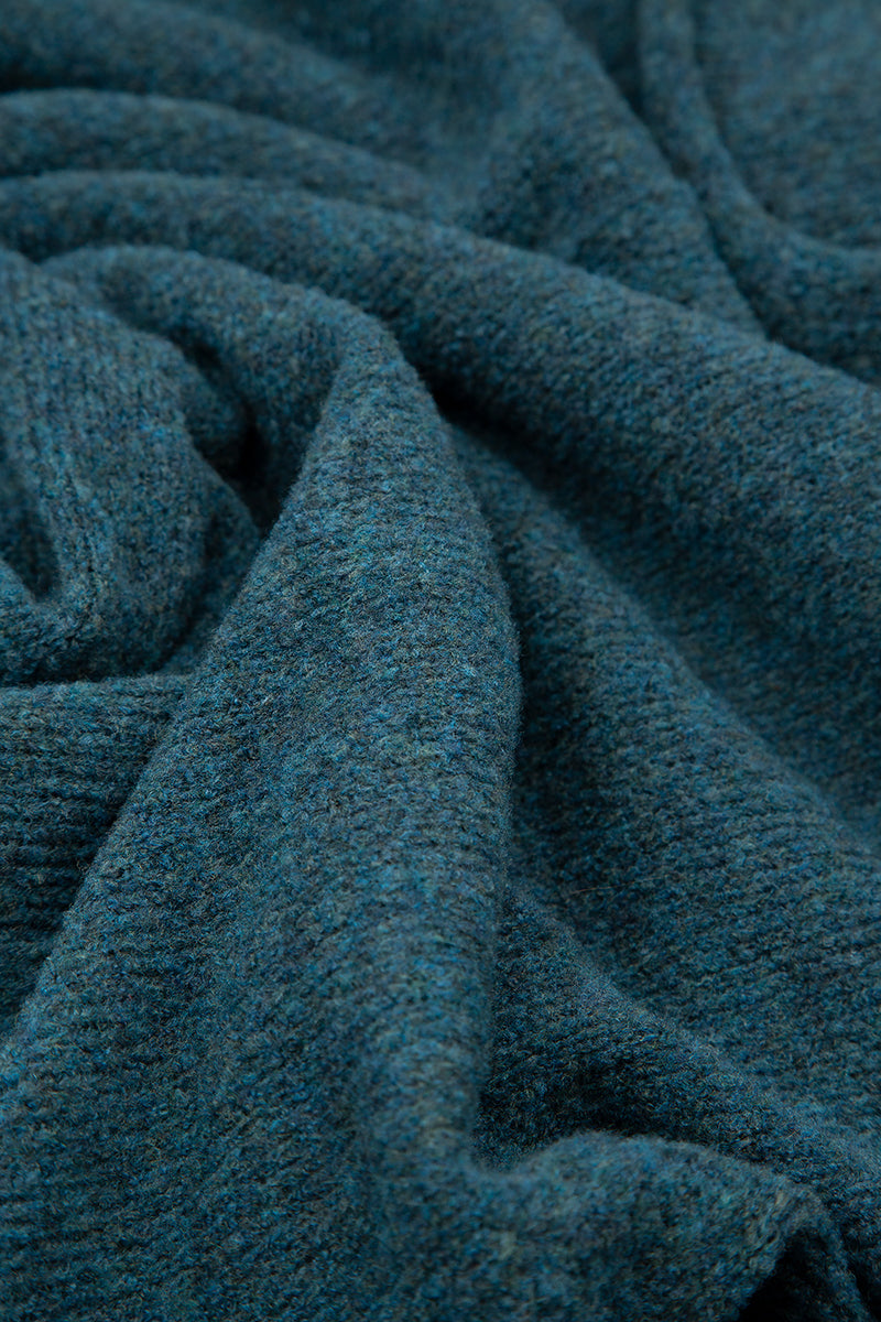 Side Split Teal Wool Sweater 5