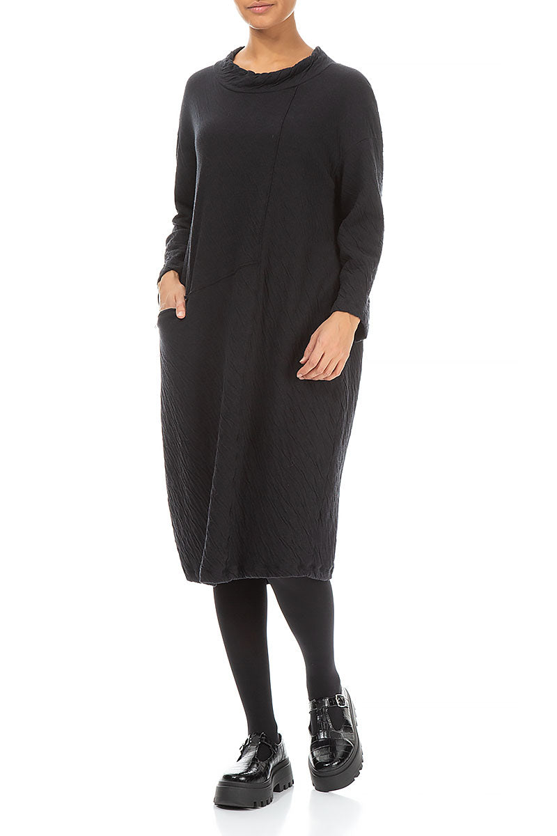 Side Zip Wavy Cotton Midi Dress 3