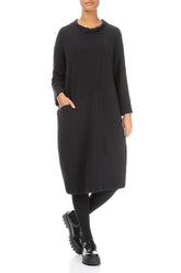 Side Zip Wavy Cotton Midi Dress 4