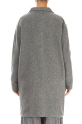 Single Button Grey Wool Coat 2