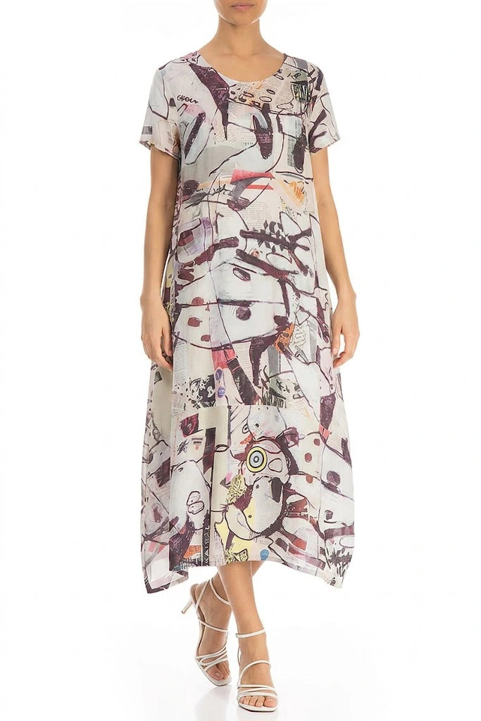 Single Pocket Artful Elements Silk Bamboo Dress
