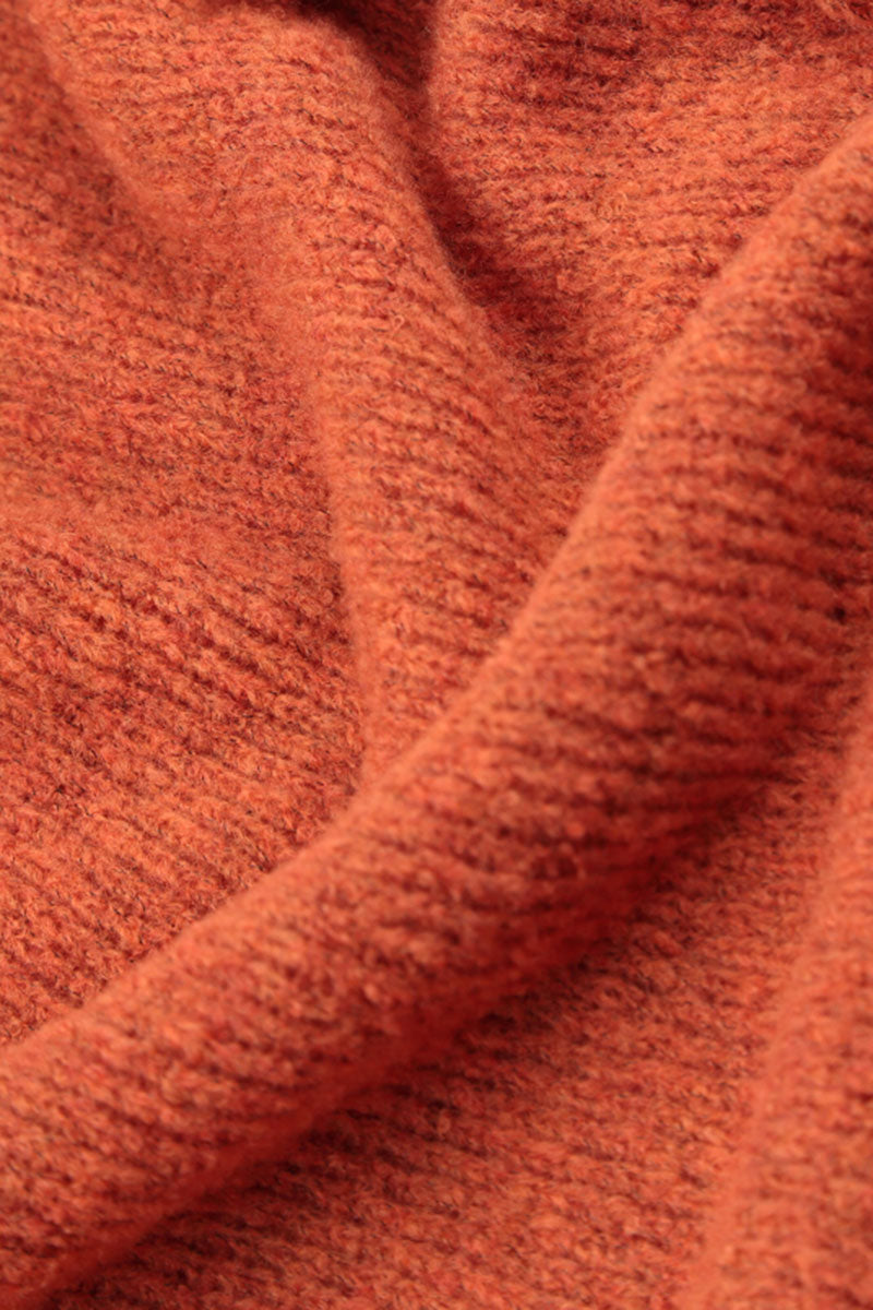 Single Pocket Burnt Orange Wool Sweater 5