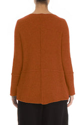 Single Pocket Burnt Orange Wool Sweater 2