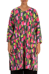 Single Pocket Paint Mosaic Cotton Tunic 1