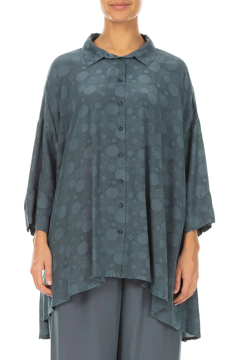 Slate Bubbles Silk Bamboo Shirt 1