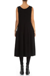 Sleeveless Balloon Black Cotton Jersey Dress 2