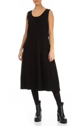 Sleeveless Balloon Black Cotton Jersey Dress 4