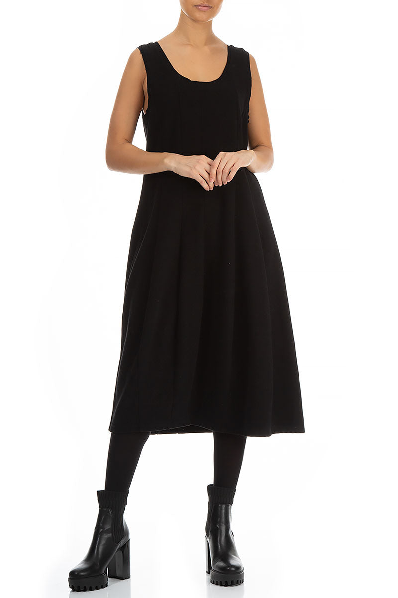 Sleeveless Balloon Black Cotton Jersey Dress 3