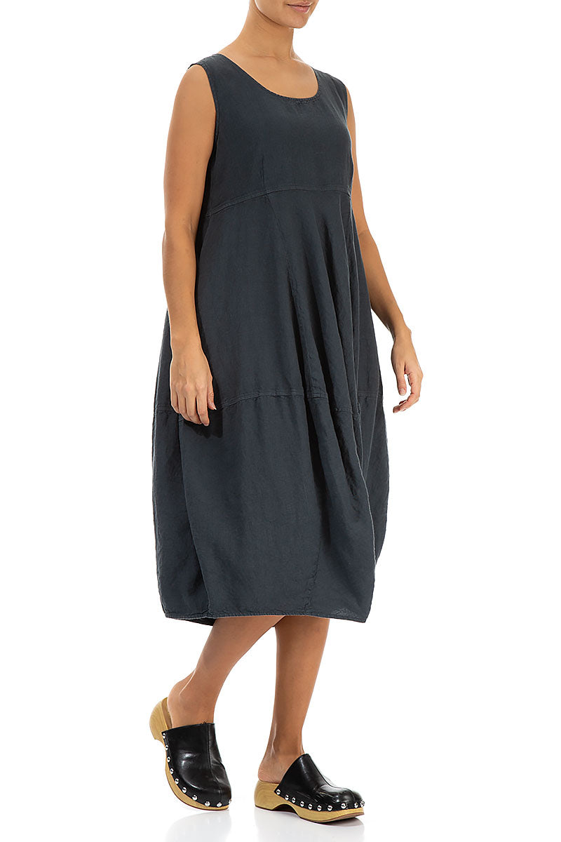 Balloon Graphite Linen Dress 3