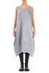 Sleeveless Balloon Light Grey Silk Dress 1